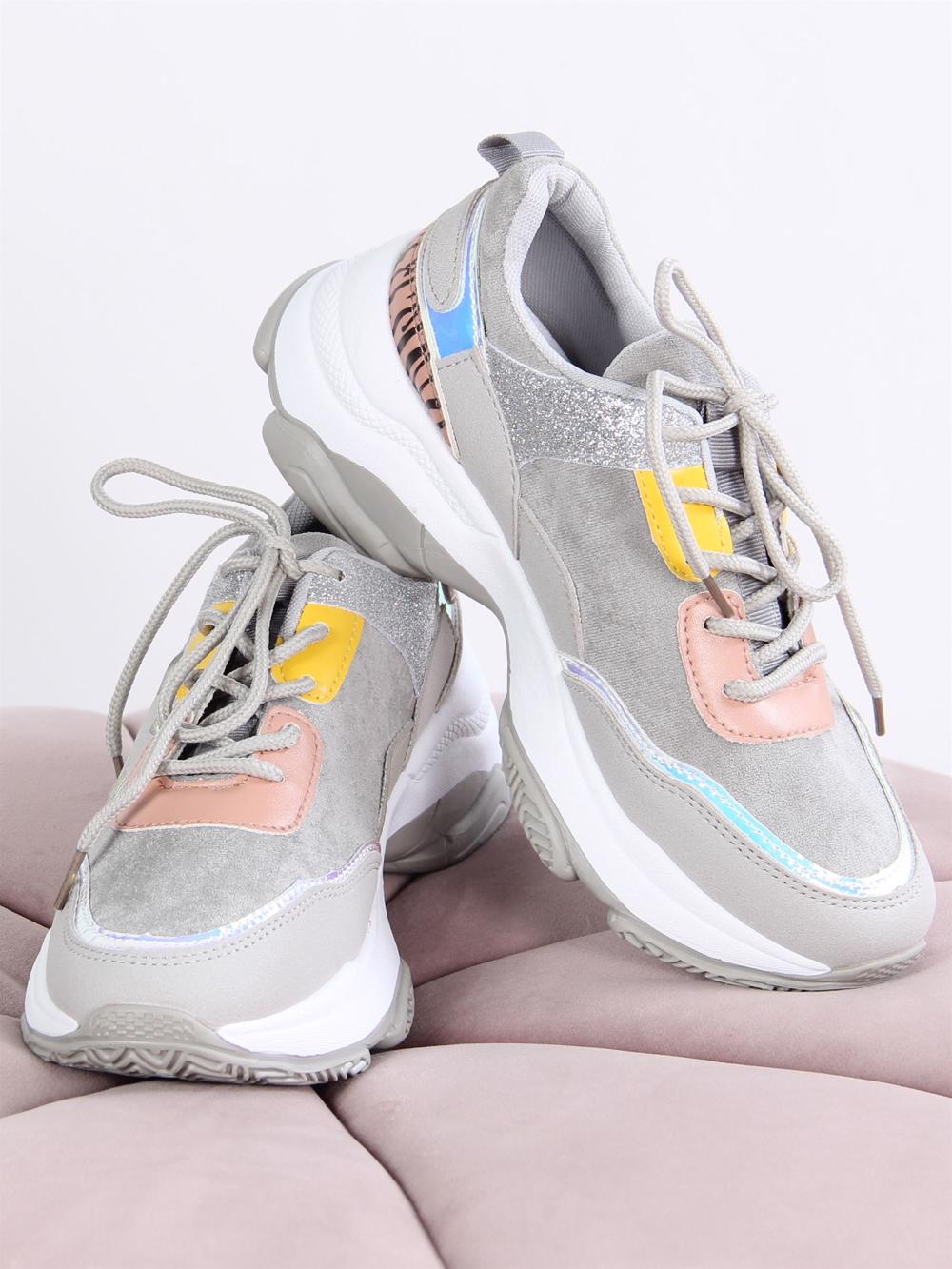 Milo - Grå sneakers i ruskindslook med detaljer